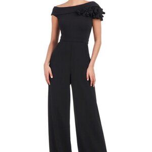 JS Collections Black Lilith One-Shoulder Wide Leg Jumpsuit